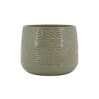 Cachepot de Cerâmica Verde Flor 19x19x15cm Ts Brasil