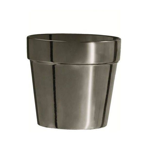 Cachepot De Ceramina Black Niquel Mart 6917