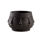 Cachepot De Cimento 19 Cm Faces Preto Mart 13458