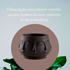 Cachepot De Cimento 19 Cm Faces Preto Mart 13458