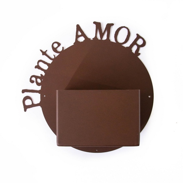 Cachepot De Parede Plante Amor Aço Galvanizado - Preto