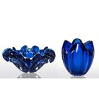 Cachepot Decoração Cristal Murano Azul Safira Sweet P