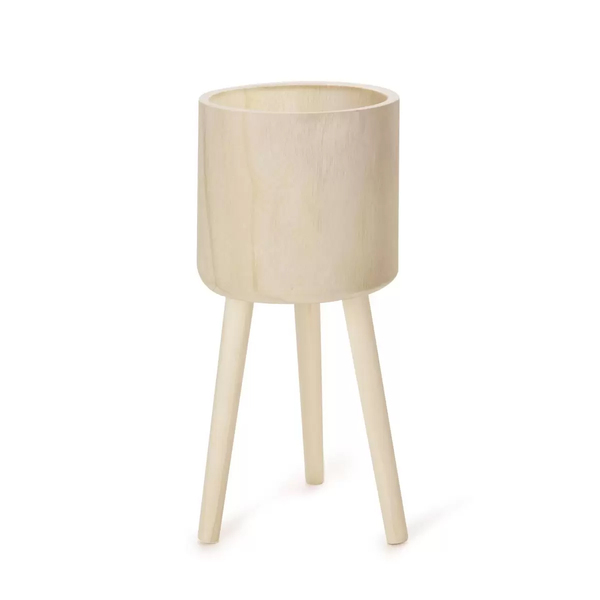 Cachepot Decorativo De Madeira Com Pés 46cm 15192 Mart