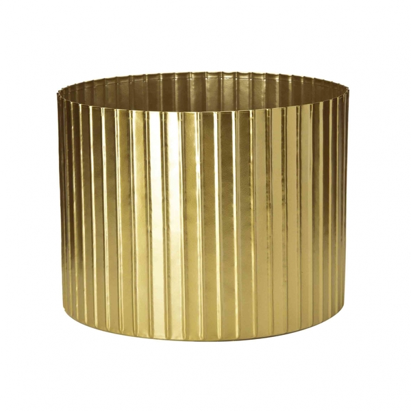 Cachepot Decorativo De Metal 3d Dourado 17x22 Cm - D'rossi