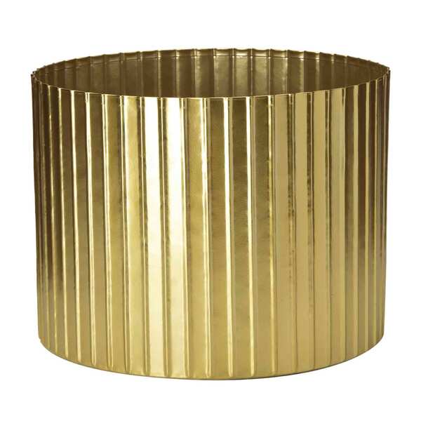 Cachepot Decorativo De Metal 3d Dourado 22x29 Cm - D'rossi