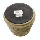 Cachepot Decorativo Em Cerâmica Alto Relevo Marrom Grande