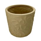 Cachepot Decorativo Em Cerâmica Alto Relevo Marrom Jumbo