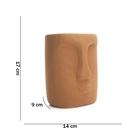 Cachepot Decorativo Em Cerâmica Rosto Terracota 17x14 Cm - D'