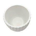 Cachepot Decorativo Em Cimento Martelado Branco Fosco Grande