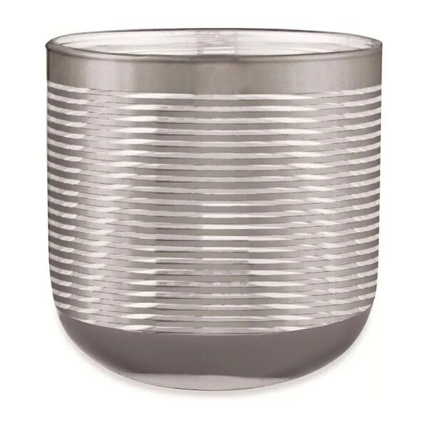 Cachepot Decorativo Vidro Prata 15x15cm 09698