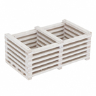 Cachepot Duplo Madeira Branco Médio