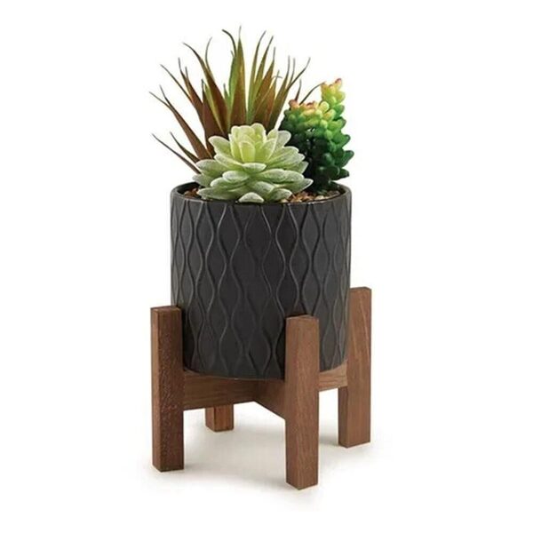 Cachepot Em Cerâmica Com Suculenta Permanente 11662 Mart