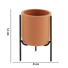 Cachepot Em Cimento Terracota Com Suporte P