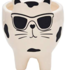 Cachepot em porcelana formato gato divertido vasinho formato