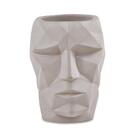 Cachepot Face Em Cimento M Cinza - Mart
