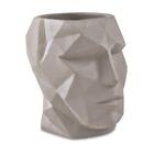 Cachepot Face Em Cimento M Cinza - Mart