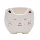 Cachepot Gatinho Rosê Em Porcelana