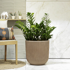 Cachepot Grande em Plástico 45x45cm com Prato Castanho SP27 Vasart