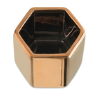 CACHEPOT HEXÁGONO COBRE EM CERÂMICA 6x 7 x 6,5cm, COBRE