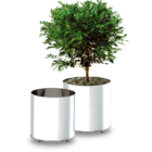 Cachepot Inox Com Rodízios - Decorline Lixeiras Ø 40