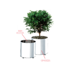 Cachepot Inox Com Rodízios - Decorline Lixeiras Ø 40