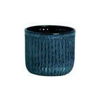 Cachepot Moderno Médio Cerâmica 10x12x0,5cm Azul Cerâmica Burguina