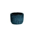 Cachepot Moderno Médio Cerâmica 10x12x0,5cm Azul Cerâmica Burguina