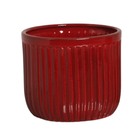 Cachepot Moderno Médio Cerâmica 10x12x0,5cm Vermelho Cerâmica Burguina