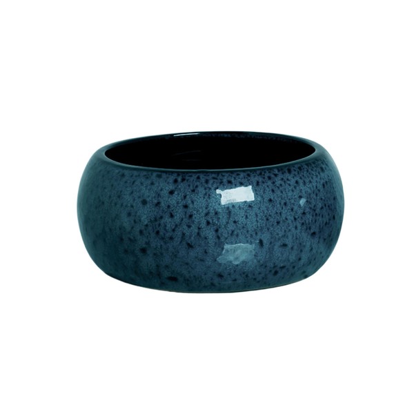 Cachepot Moderno Médio Cerâmica 11,3x24x0,5cm Azul Cerâmica Burguina