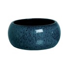 Cachepot Moderno Médio Cerâmica 13,5x31x0,5cm Azul Cerâmica Burguina