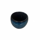 Cachepot Médio Cerâmica 14,2x17,3cm Azul Moderno Cerâmica Burguina