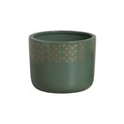 Cachepot Moderno Médio Cerâmica 15x17,7x0,5cm Verde Cerâmica Burguina