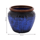 Cachepot Médio em Cerâmica 16,5x17,3cm Azul Egito Burian