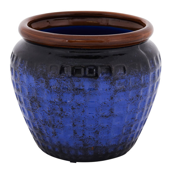Cachepot Médio em Cerâmica 16,5x17,3cm Azul Egito Burian