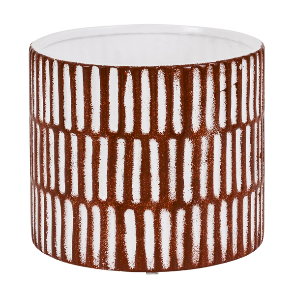 Cachepot Médio em Cerâmica 16x18,5cm Terracota Moderno Burian by Cerâmica Burguina