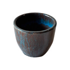 Cachepot Médio Cerâmica Moderno 22x27 Azul Petróleo