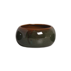 Cachepot Médio Cerâmica 24x11,3cm Verde Caramelo Moderno Burian by Cerâmica Burguina