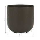 Cachepot Médio em Plástico 16x15cm Basalto Raiz