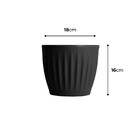 Cachepot Mdio Plstico 16x18cm Preto Geolia