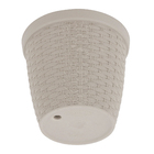 Cachepot Médio em Plástico 18x20cm Cinza Rattan Okla