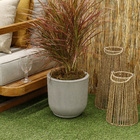 Cachepot Médio em Plástico 29x29cm com Prato Cimento SP27 Vasart