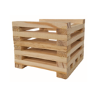 Cachepot Mini em Madeira 10x12cm Amarelo VR557 Massol