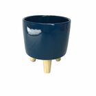 Cachepot Pe Madeira Azul 14cm