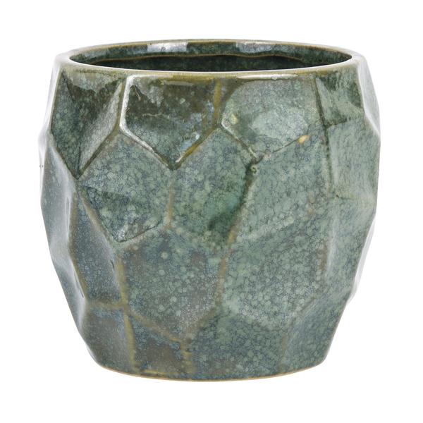 Cachepot Pequeno em Cerâmica 11,5x11,5cm Verde Decor Florarte