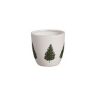 Cachepot Moderno Pequeno Cerâmica 11x11,7x0,5cm Branco Cerâmica Burguina