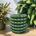 Cachepot Pequeno Cerâmica 13,5x13,5 Verde Bimont Esmaltado 6242 Monte Real