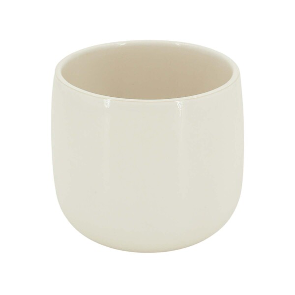 Cachepot Pequeno em Cerâmica 13x15cm Branco Bretagne Ts Brasil
