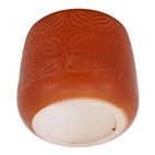 Cachepot Pequeno em Cerâmica 13x15cm Laranja Flor Ts Brasil