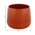 Cachepot Pequeno em Cerâmica 13x15cm Laranja Flor Ts Brasil