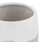Cachepot Pequeno em Cerâmica 14x14,5cm Branco e Cinza Decor Florarte